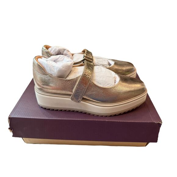 Johnston & Murphy Women's Gold Metallic Sheepskin Gracelyn Mary Jane Size 6M - Picture 5 of 11